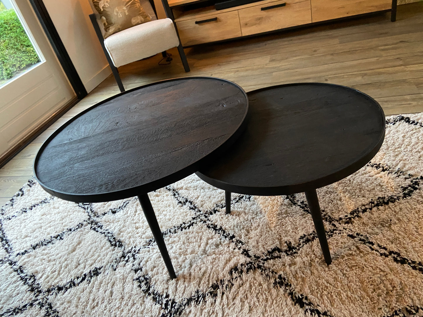 Blackline set ronde salontafels