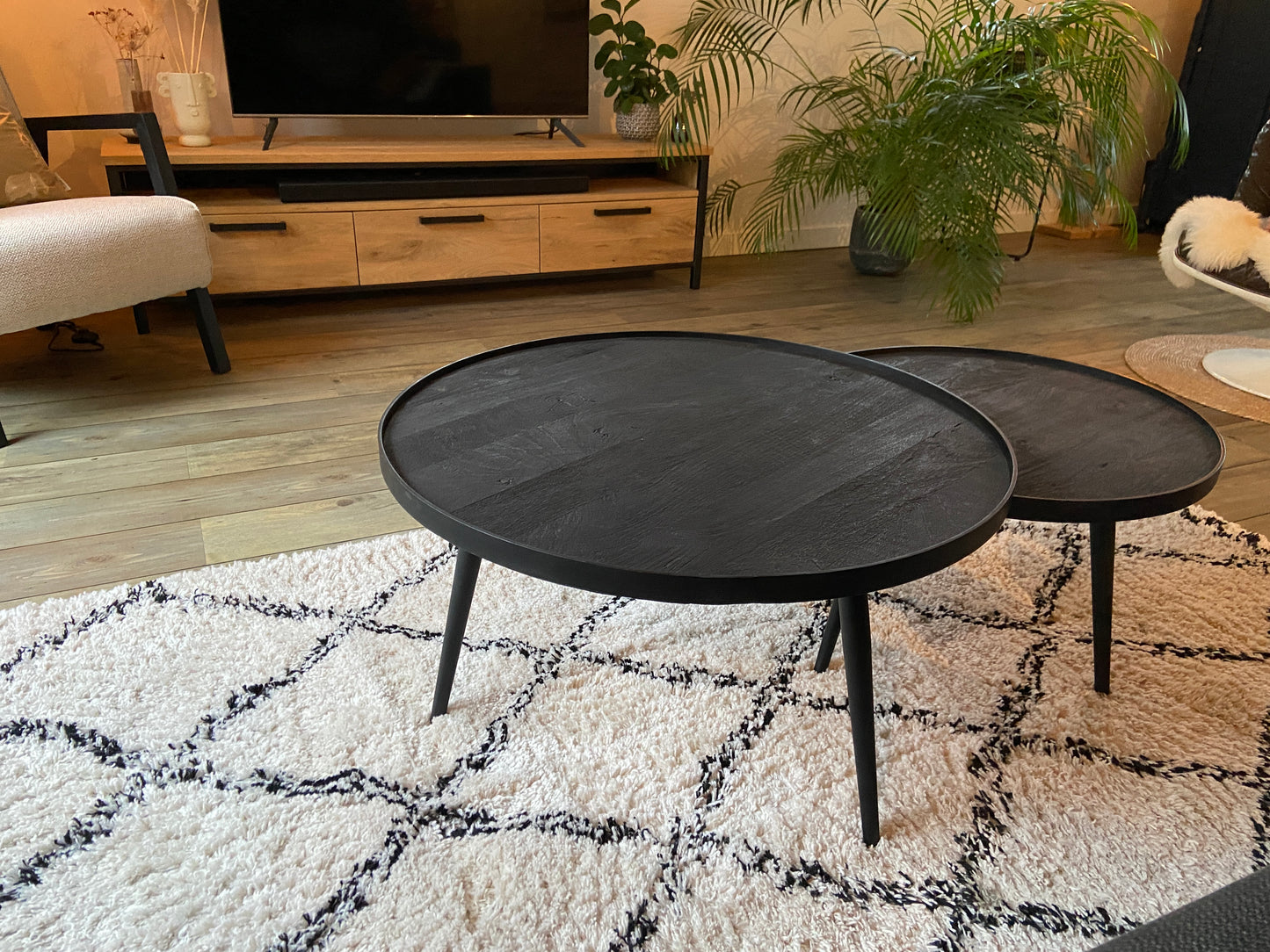 Blackline set ronde salontafels