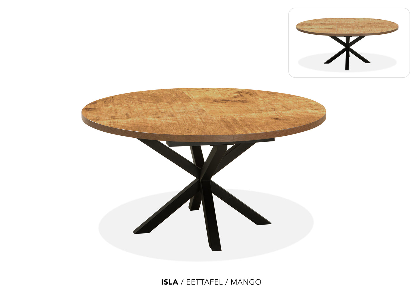 Ronde Lamulux uitschuiftafel "Isla" - zeer kras bestendig!