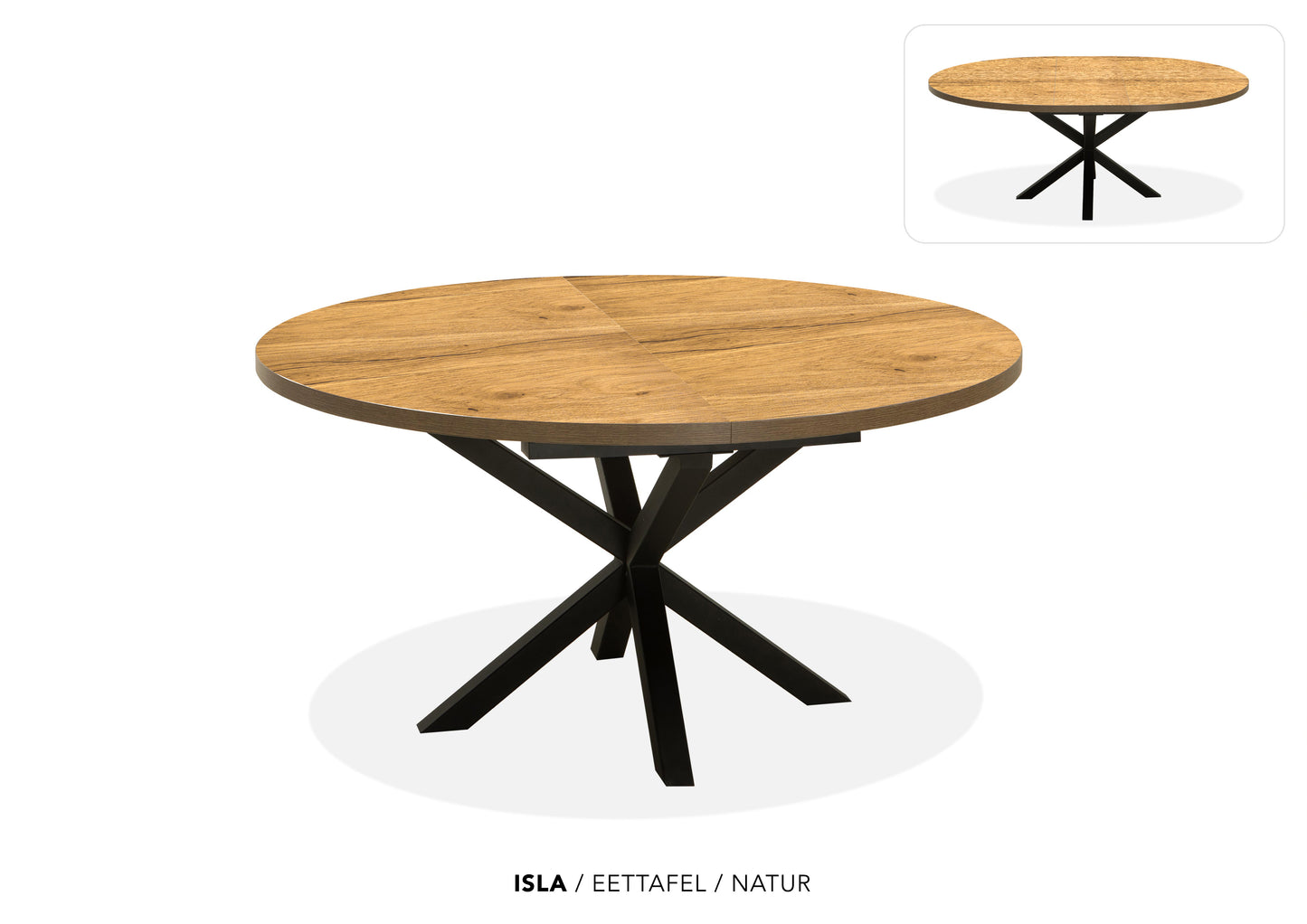 Ronde Lamulux uitschuiftafel "Isla" - zeer kras bestendig!
