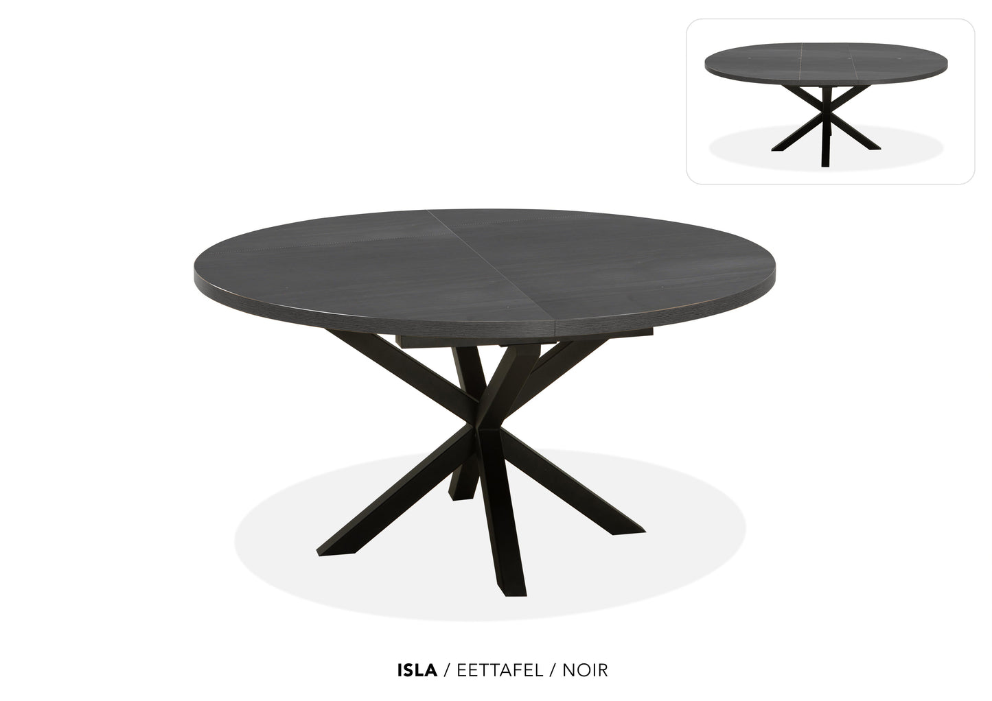 Ronde Lamulux uitschuiftafel "Isla" - zeer kras bestendig!