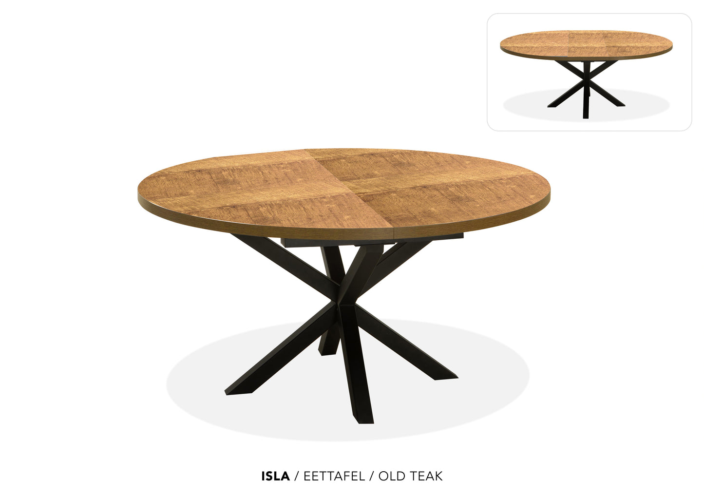 Ronde Lamulux uitschuiftafel "Isla" - zeer kras bestendig!