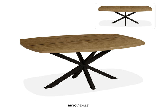 Deens ovale Lamulux uitschuiftafel "Mylo" - zeer kras bestendig!