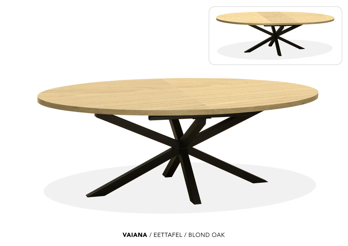 Ovale Lamulux uitschuiftafel "Vaiana" - zeer kras bestendig!