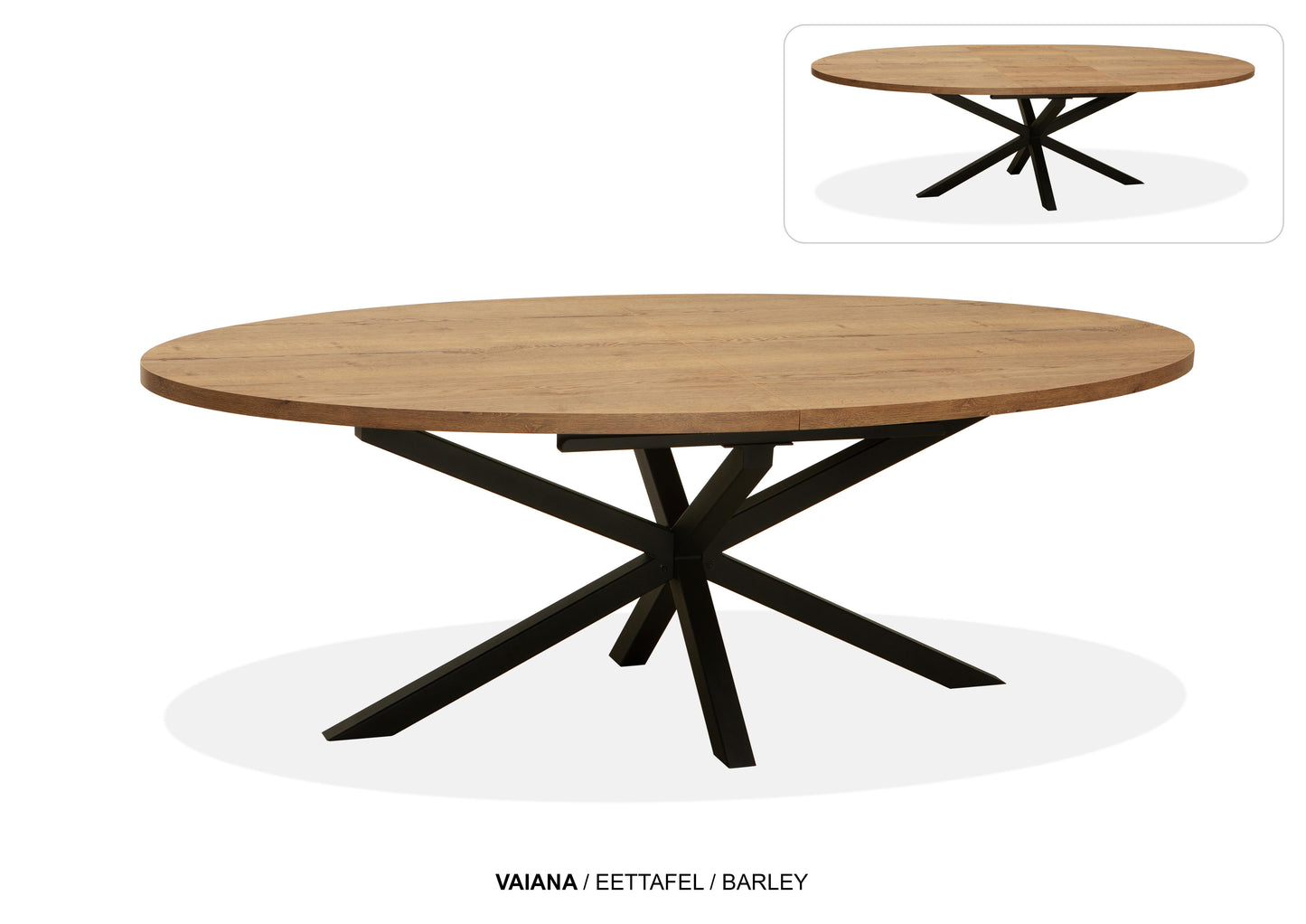 Ovale Lamulux uitschuiftafel "Vaiana" - zeer kras bestendig!