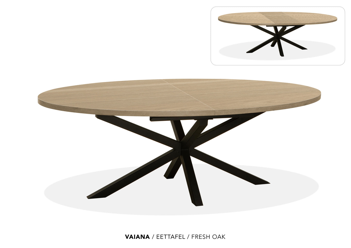 Ovale Lamulux uitschuiftafel "Vaiana" - zeer kras bestendig!