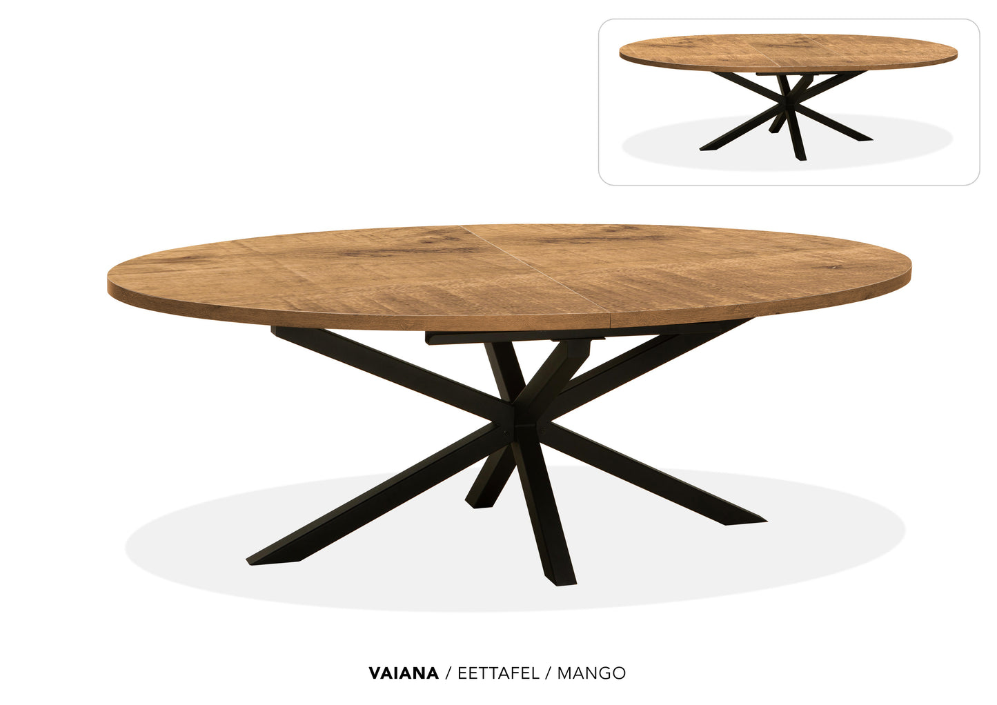 Ovale Lamulux uitschuiftafel "Vaiana" - zeer kras bestendig!