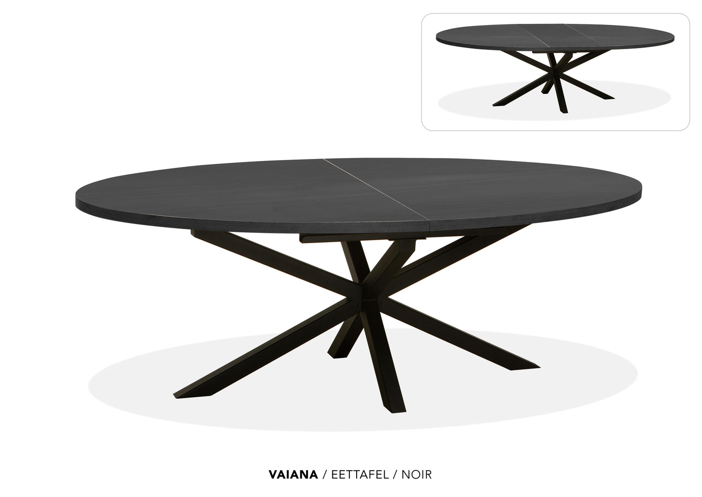 Ovale Lamulux uitschuiftafel "Vaiana" - zeer kras bestendig!