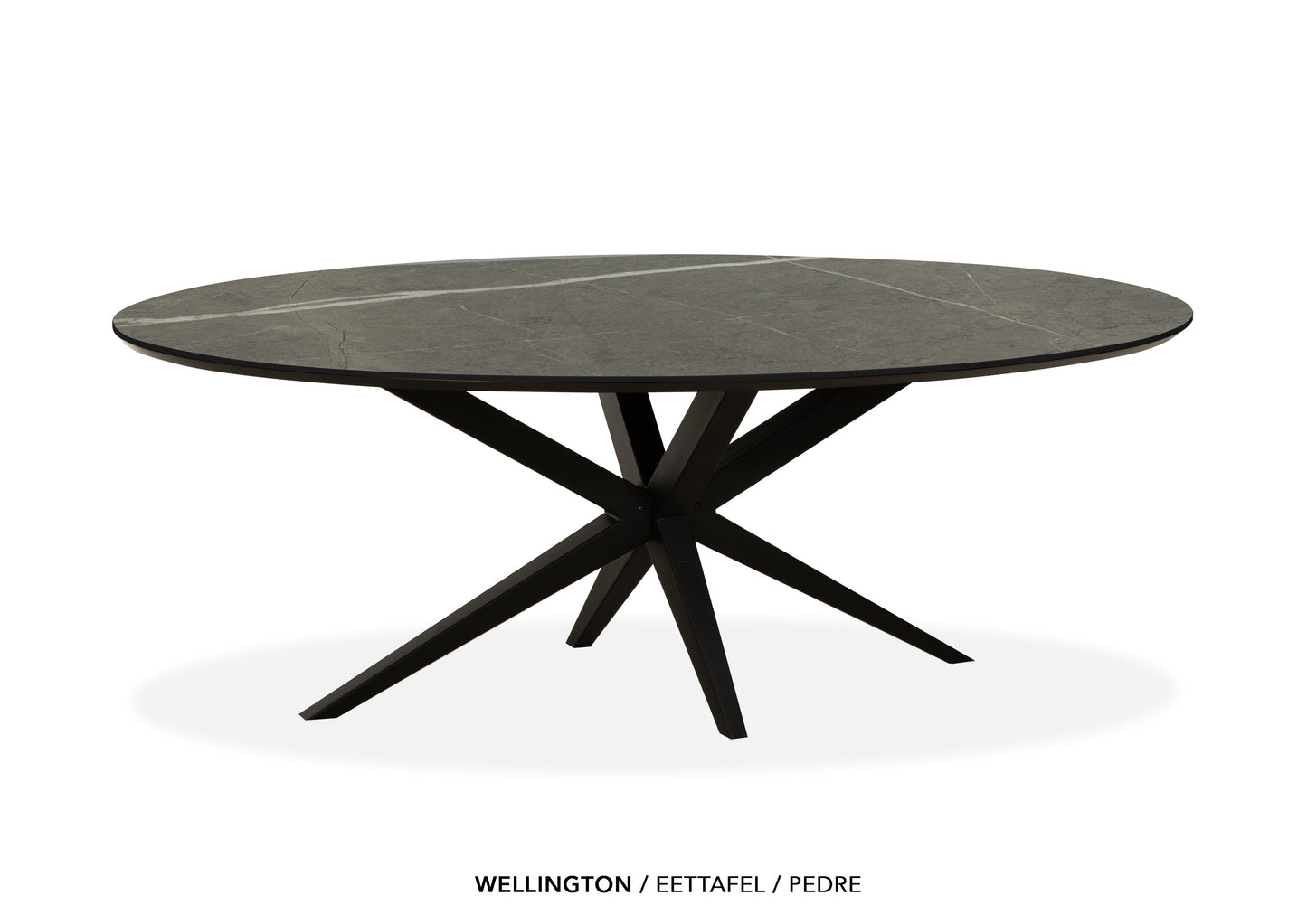Ovale Lamulux eettafel "Wellington" - zeer kras bestendig!