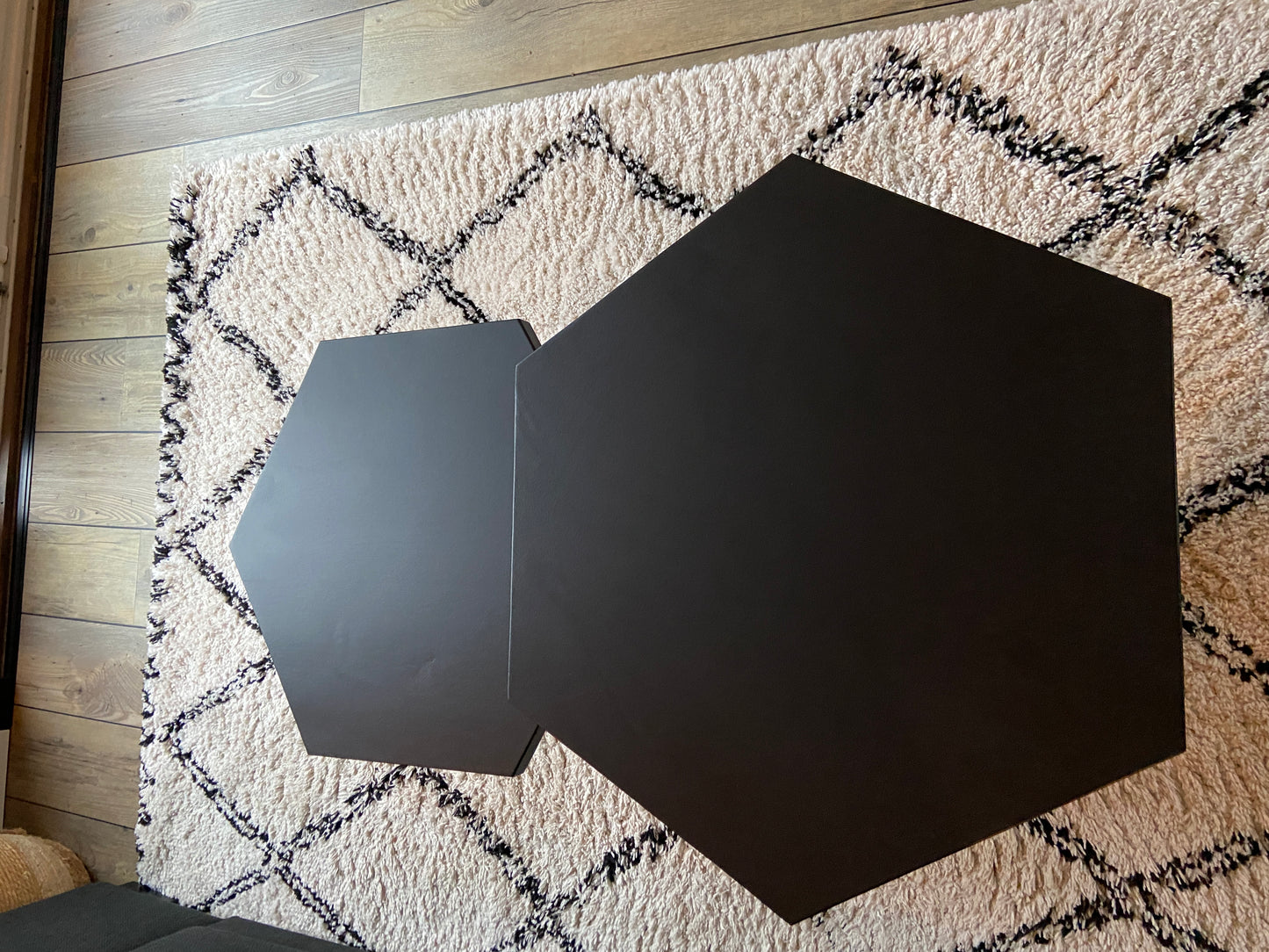 Set zwarte hexagon salontafels
